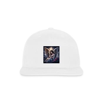 Moonlit Angel with Roses - Snapback Baseball Cap - white - Front
