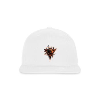 Cyberpunk Geometric Art - Futuristic Orange Design - Snapback Baseball Cap - white - Front