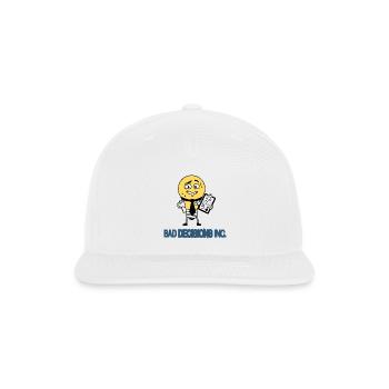 Bad Decisions Inc. Funny Stressed CEO Lightbulb - Snapback Baseball Cap - white - Front