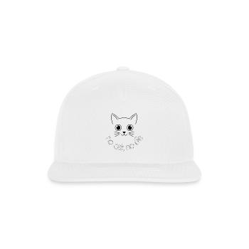 cat and cats funny cat no cat no life - Snapback Baseball Cap - white - Front