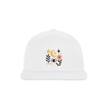 Mystical Night Sky Botanical Design - Snapback Baseball Cap - white - Front