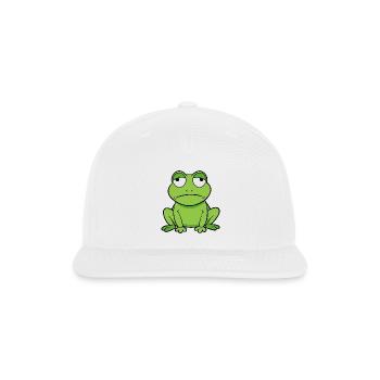 Funny Cartoon Frog - Snapback Baseball Cap - white - Front