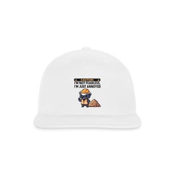 “Caution: I’m Just Annoyed” Construction Badger - Snapback Baseball Cap - white - Front