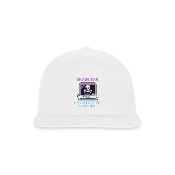 Neon Retro Skull Computer - Snapback Baseball Cap - white - Front