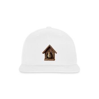 Birdhouse Cutie in Wood Charm - Snapback Baseball Cap - white - Front
