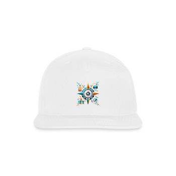 Digital Compass Travel Quest - Snapback Baseball Cap - white - Front