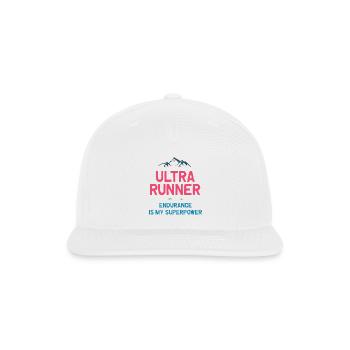 Ultra Runner - Endurance is My Superpower - Snapback Baseball Cap - white - Front