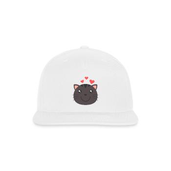 Heartfelt Cat Face - Snapback Baseball Cap - white - Front