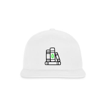 Book Stack Pine Tree Nature Reading Book Club - Snapback Baseball Cap - white - Front