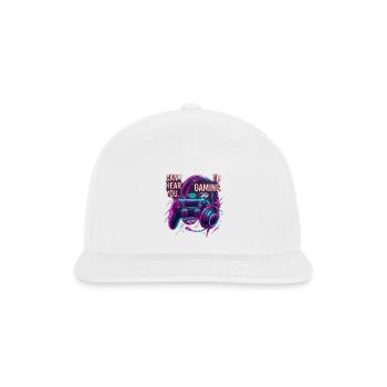 Neon Gaming Headset Can’t Hear You - Snapback Baseball Cap - white - Front