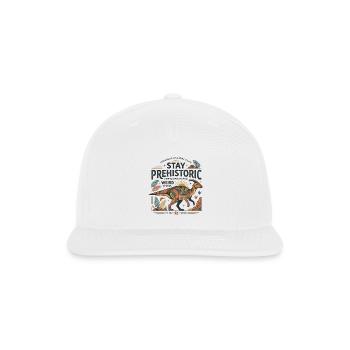 Retro Dinosaur Stay Prehistoric Cretaceous Era Tee - Snapback Baseball Cap - white - Front