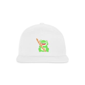 French Bread Baguette Bread Frog - Snapback Baseball Cap - white - Front