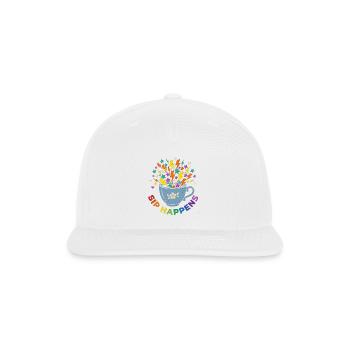 Sip Happens Cupburst - Snapback Baseball Cap - white - Front
