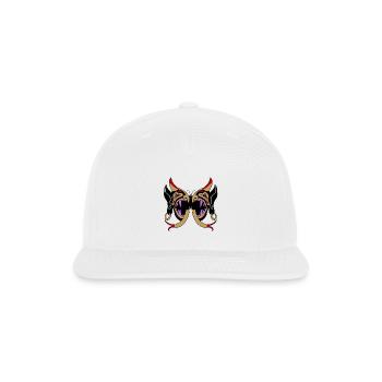 Twin Demon Maws - Snapback Baseball Cap - white - Front