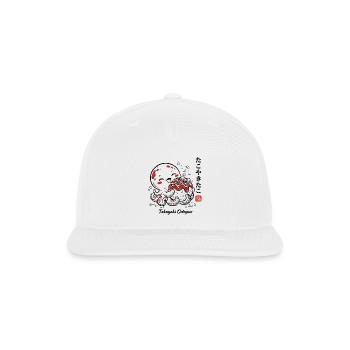 Takoyaki Octopus Cute Japanese Food - Snapback Baseball Cap - white - Front