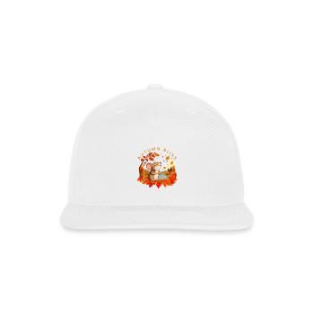 Autumn Bliss Mouse in Fall Leaves - Snapback Baseball Cap - white - Front