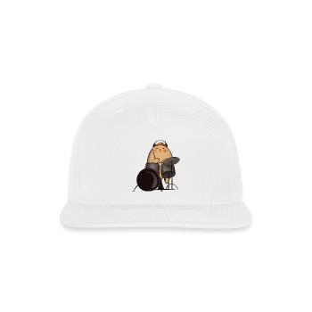 A cute cat Drummer  - Snapback Baseball Cap - white - Front