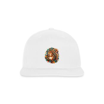Mandala Squirrel Woodland Animal Art - Snapback Baseball Cap - white - Front