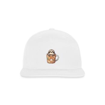 Sloth Mug Coffee  - Snapback Baseball Cap - white - Front