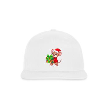 Cheerful Holiday Mouse Gift - Snapback Baseball Cap - white - Front