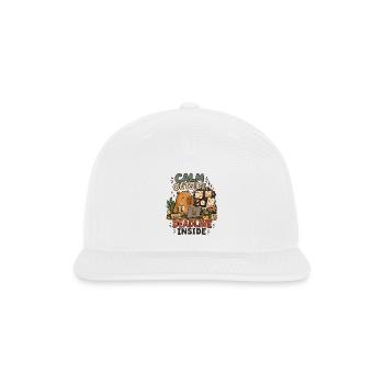 Calm Outside Deadline Inside Capybara - Snapback Baseball Cap - white - Front