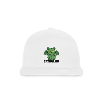 Cathulhu: Green Cute Cthulhu and Cat Mashup - Snapback Baseball Cap - white - Front