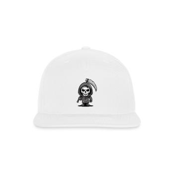 Little Death Hooded Skull with Sickle - Snapback Baseball Cap - white - Front