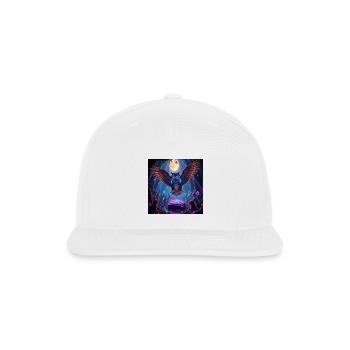 "Moonlight Rave: Owl Spins, Bunny Dances! 🎧🐇✨ - Snapback Baseball Cap - white - Front