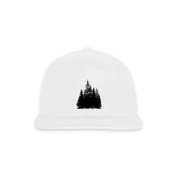 pine trees - Snapback Baseball Cap - white - Front