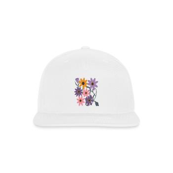 subtle bi pride flowers - Snapback Baseball Cap - white - Front
