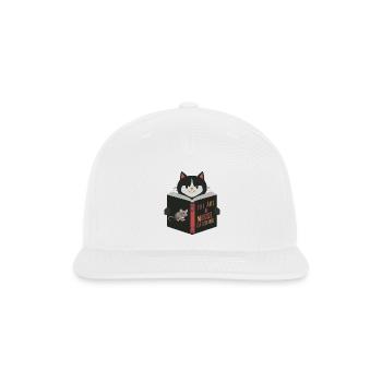 Cat Reading a Book: The Art of Mouse Catching - Snapback Baseball Cap - white - Front