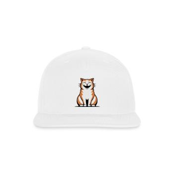 Happy Orange Tabby Vector 3 Colors - Snapback Baseball Cap - white - Front