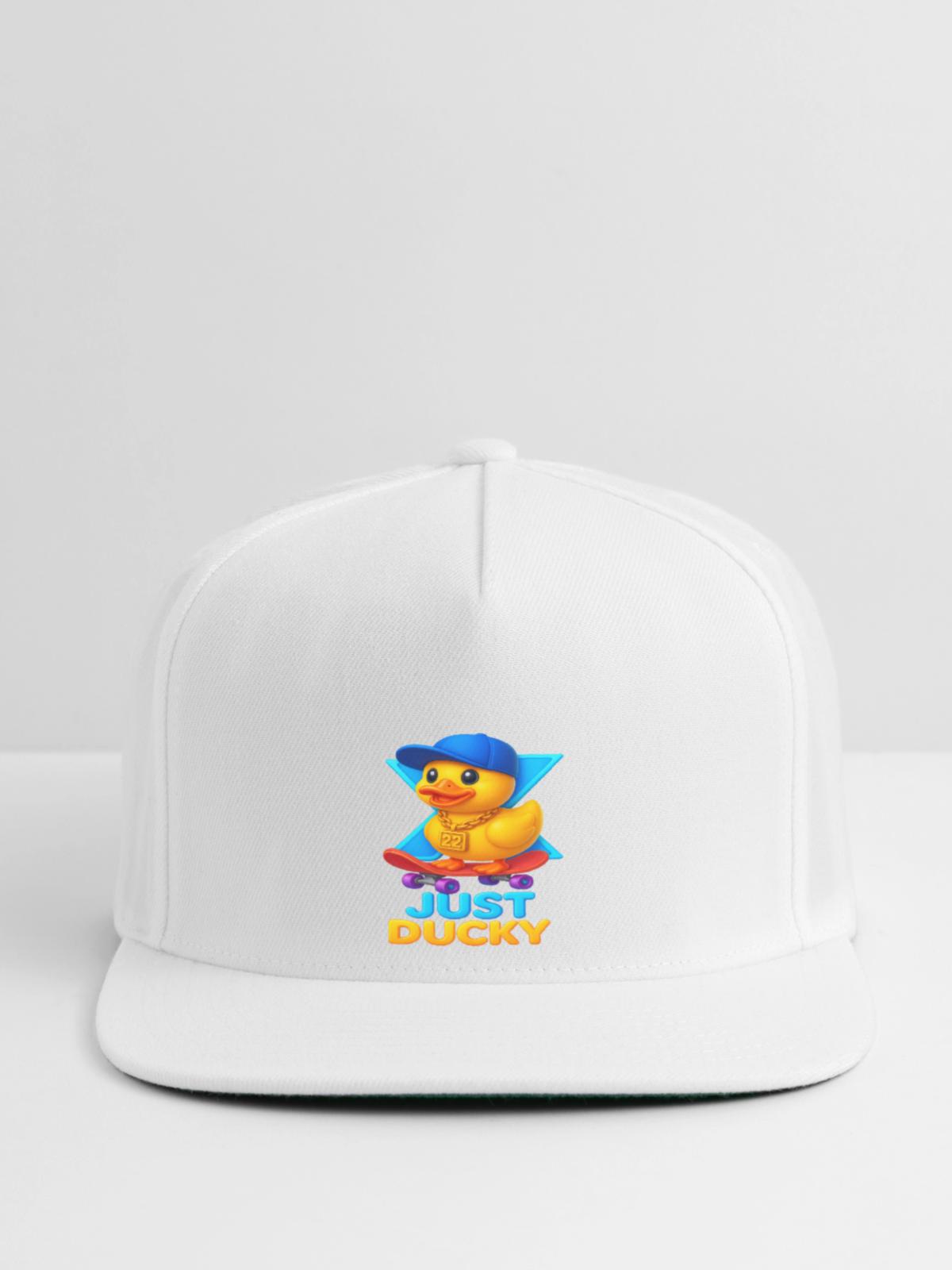 Just Ducky X22 - Snapback Baseball Cap - white - Front