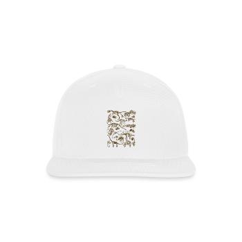 Prehistoric Dinosaur Silhouette Artwork - Snapback Baseball Cap - white - Front