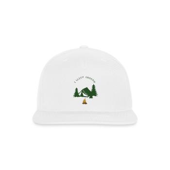 Night Camping with Pine Trees and Tent - Snapback Baseball Cap - white - Front