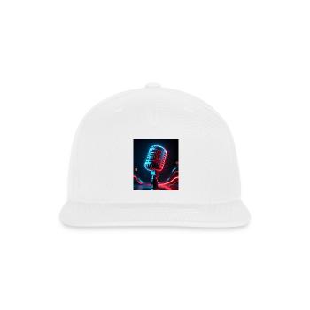 Futuristic Microphone  - Snapback Baseball Cap - white - Front