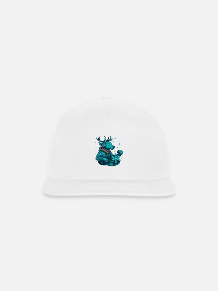 Winter DJ Deer Snowbeat - Snapback Baseball Cap - white