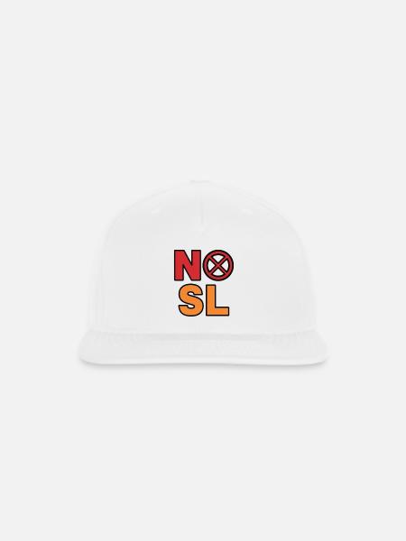 No Sl Bold Block Typography - Snapback Baseball Cap - white
