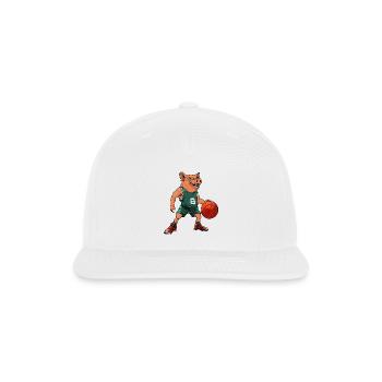 Pig Basketball Player/ Basketball Sow - Snapback Baseball Cap - white - Front