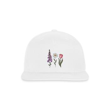 Foxglove Daisy Tulip III - Snapback Baseball Cap - white - Front