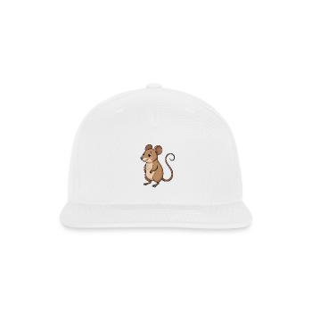 Brown mouse  - Snapback Baseball Cap - white - Front