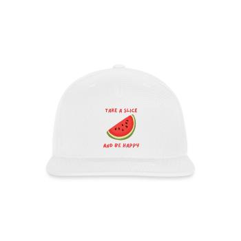 watermelon slice - Snapback Baseball Cap - white - Front