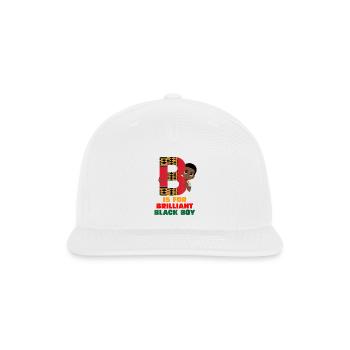 B is for Brilliant Black Boy - Snapback Baseball Cap - white - Front