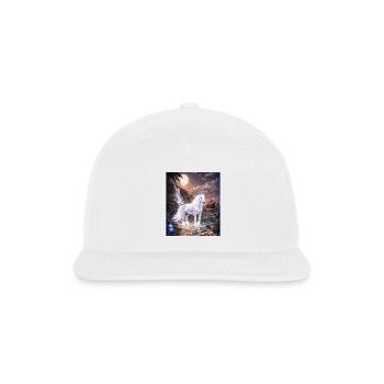 Moonlit White Stallion at Cascade - Snapback Baseball Cap - white - Front
