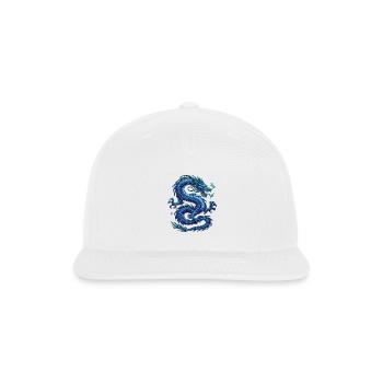 Azure Neon Dragon - Snapback Baseball Cap - white - Front