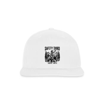 Bear Rider Lumberjack: Safety Third - Snapback Baseball Cap - white - Front