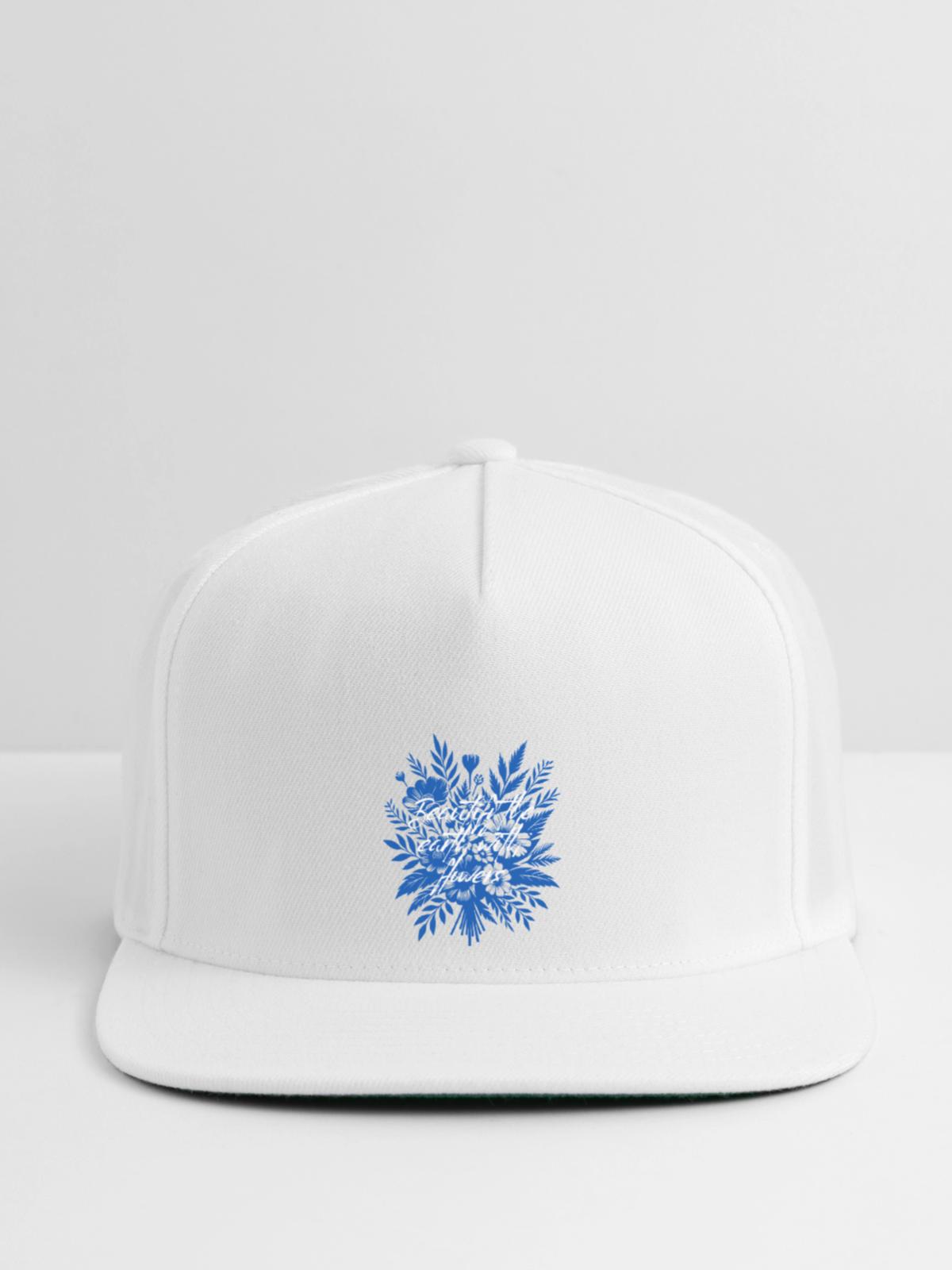 Beautify_the_earth_with_flowers - Snapback Baseball Cap - white - Front