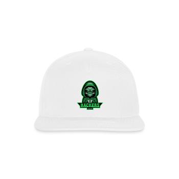 Green Hacker Logo | Cyber Esports Gaming Mascot - Snapback Baseball Cap - white - Front
