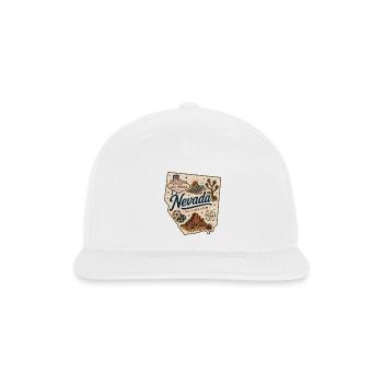 Nevada Silver State Vintage Las Vegas Sticker - Snapback Baseball Cap - white - Front