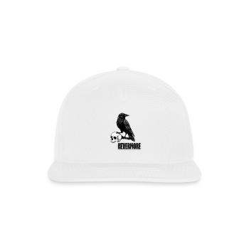 Raven and Skull Monochrome Gothic - Snapback Baseball Cap - white - Front